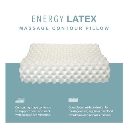 หมอนสุขภาพ ยางพารา SANTAS MASSAGE CONTOUR 15x23 นิ้ว สีขาว_3