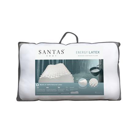 หมอนสุขภาพ ยางพารา SANTAS MASSAGE CONTOUR 15x23 นิ้ว สีขาว_2