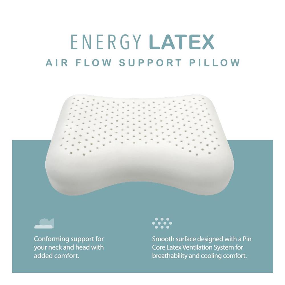 หมอนสุขภาพ ยางพารา SANTAS AIR FLOW SUPPORT 15x22 นิ้ว สีขาว