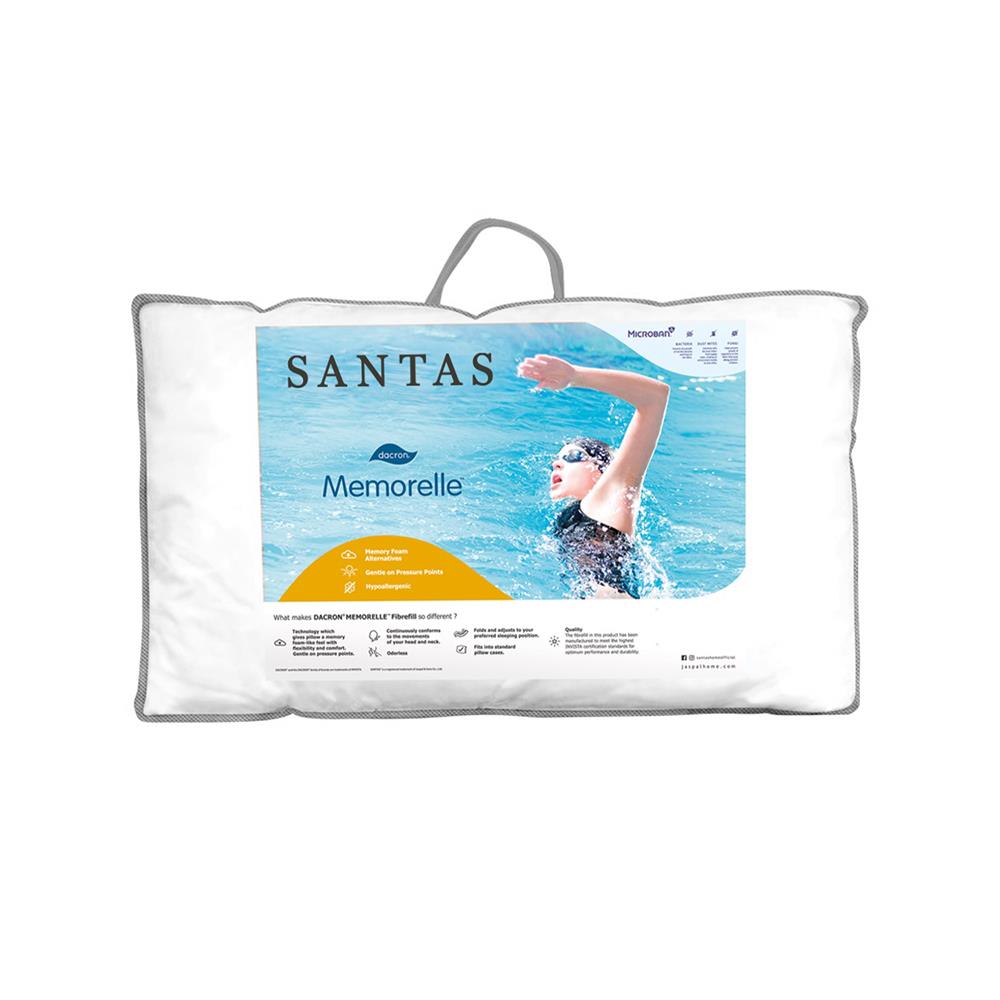หมอนหนุน ใยสังเคราะห์ SANTAS MEMORELLE 19x29 นิ้ว สีขาว