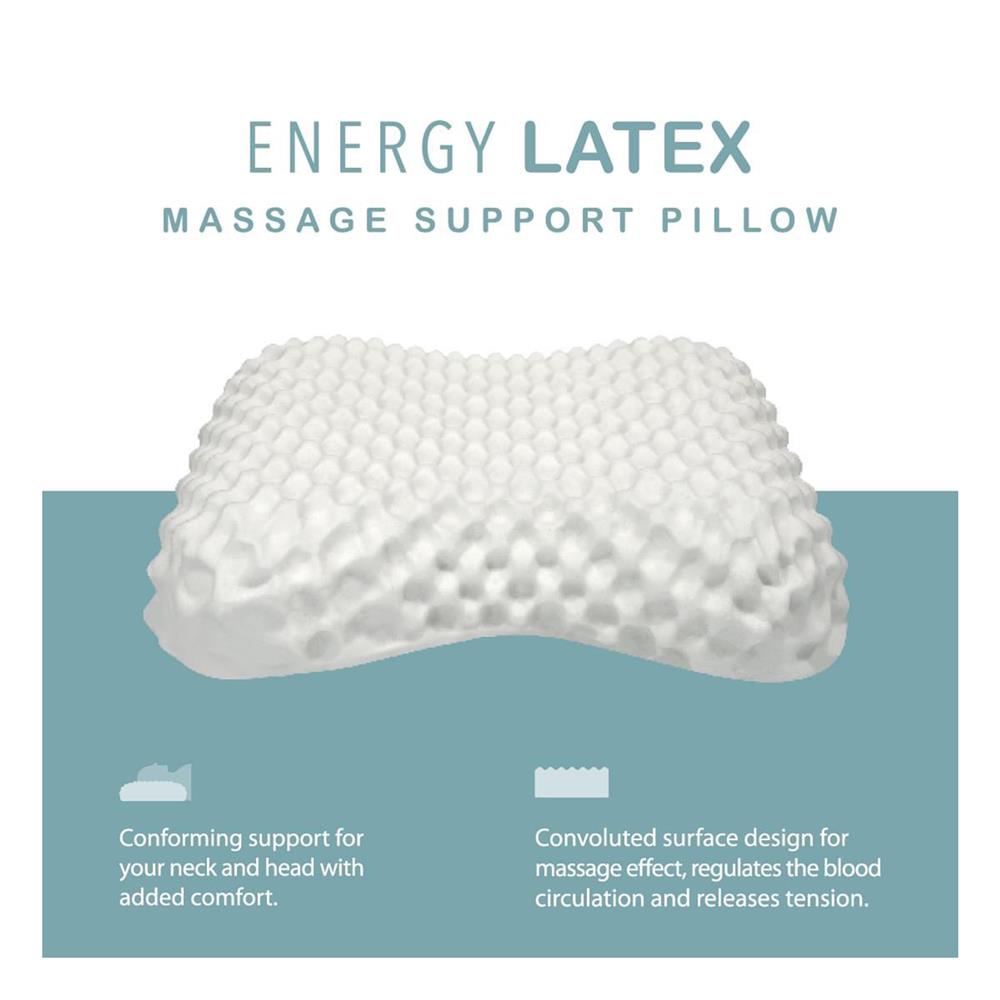 หมอนสุขภาพ ยางพารา SANTAS MASSAGE SUPPORT 15x22 นิ้ว สีขาว