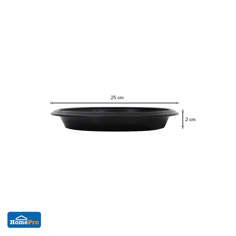 จานพลาสติก รองกระถาง SPRING 10 นิ้ว สีดำ