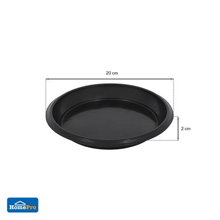 จานพลาสติก รองกระถาง SPRING 8 นิ้ว สีดำ_3
