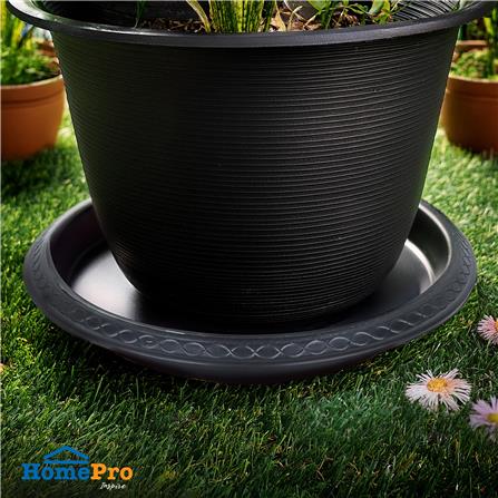 จานพลาสติก รองกระถาง SPRING 15 นิ้ว สีดำ_3