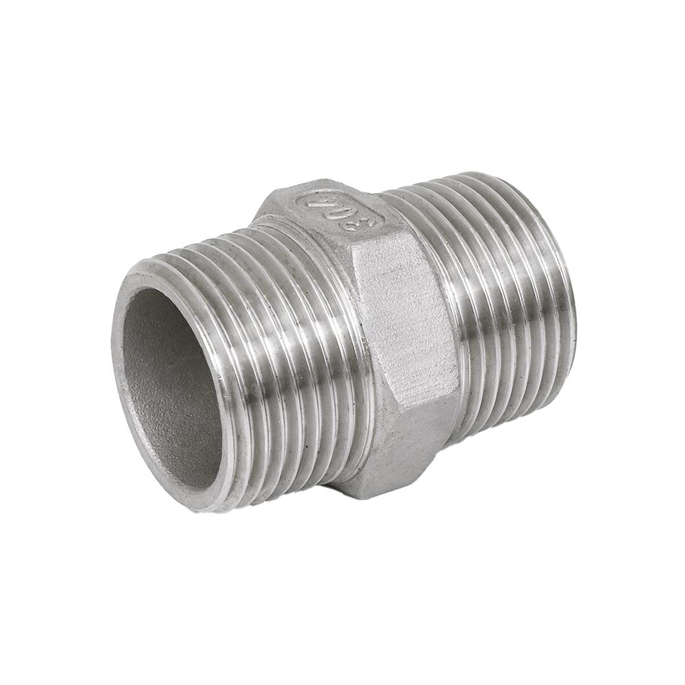 นิปเปิ้ลสเตนเลส เกลียวนอก CITY 1 นิ้ว สีเงิน