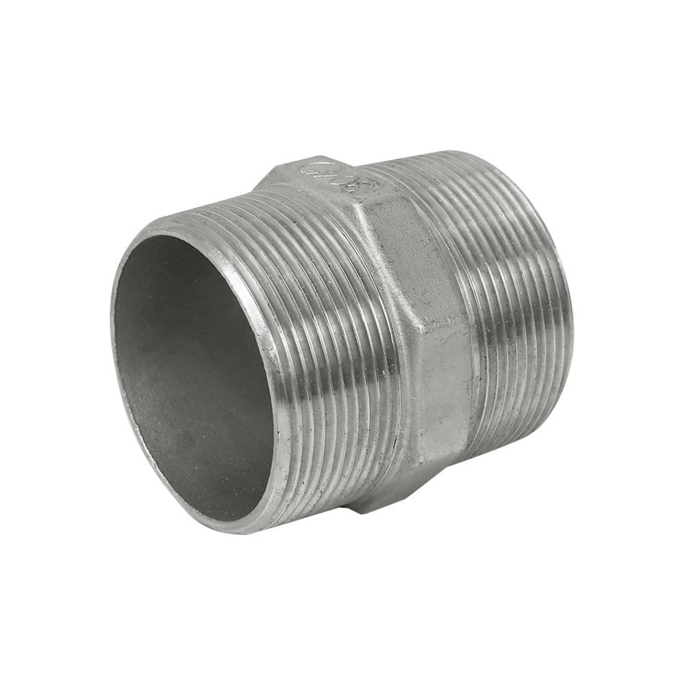 นิปเปิ้ลสเตนเลส เกลียวนอก CITY 2 นิ้ว สีเงิน