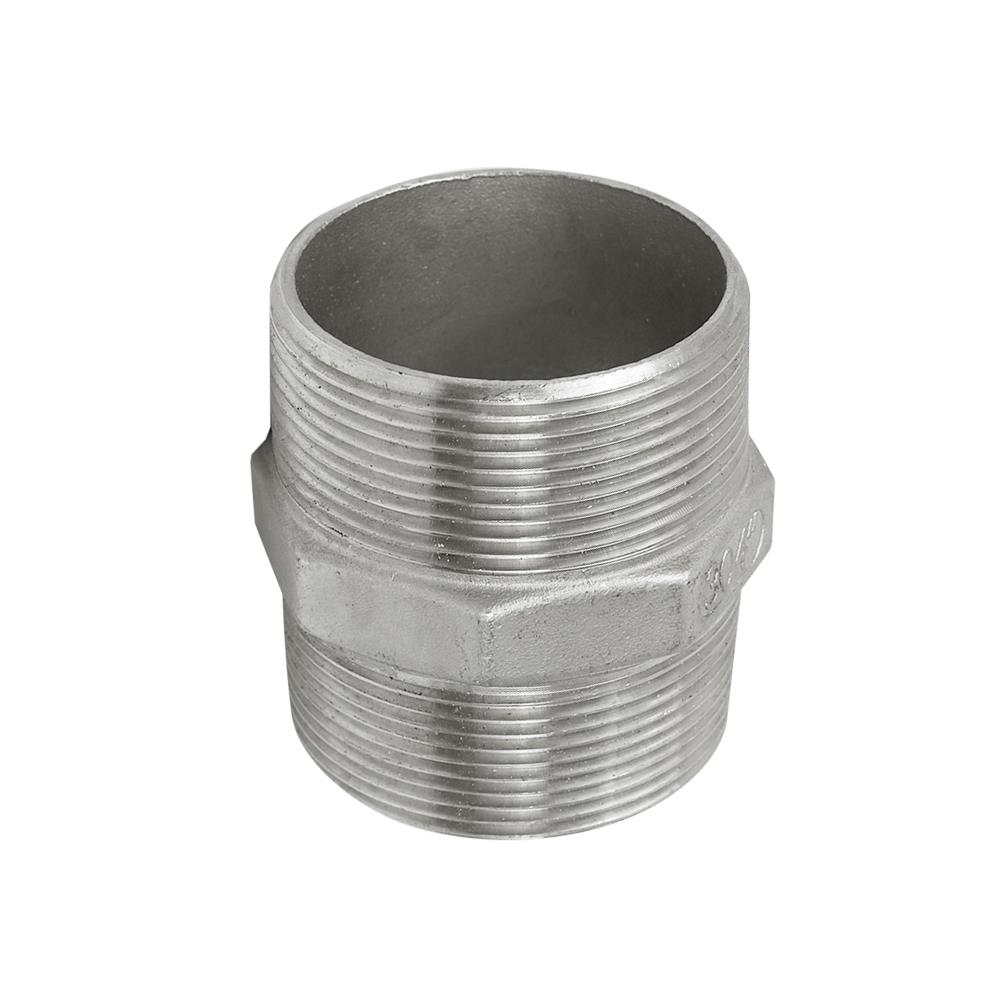 นิปเปิ้ลสเตนเลส เกลียวนอก CITY 2 นิ้ว สีเงิน