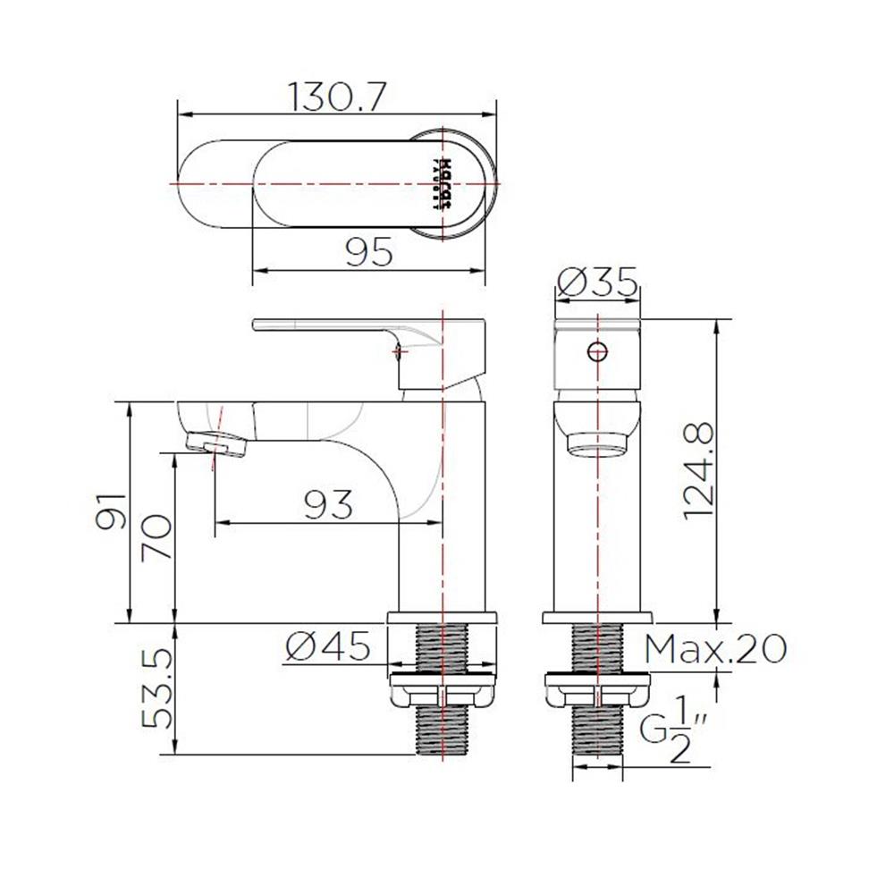 ก๊อกอ่างล้างหน้าเดี่ยว KARAT FAUCET KF-58-610-50