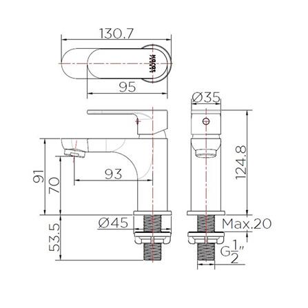 ก๊อกอ่างล้างหน้าเดี่ยว KARAT FAUCET KF-58-610-50_1