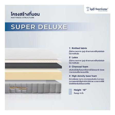 ที่นอนไฮบริด 5 ฟุต LADY AMERICANA รุ่น SUPER DELUXE พร้อมชุดเครื่องนอน 11 ชิ้น_4