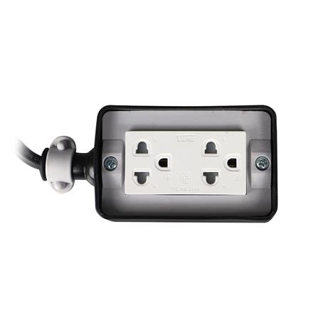 บล็อกยาง 2x4 พร้อมสาย VCT3x1.5 2ช่อง ELECKTA 5 เมตร สีดำ_1