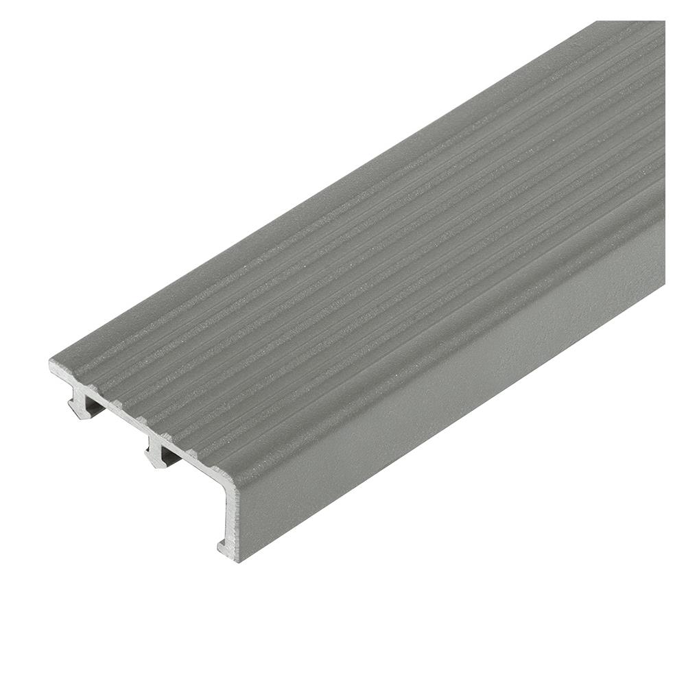 จมูกบันไดอะลูมิเนียม DP 5 ซม. 1.2 ม. สีพาวเดอร์โค้ท เทาเข้ม