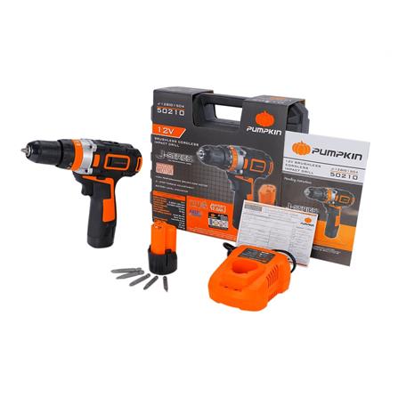 สว่านกระแทกไร้สาย (พร้อมแบตเตอรี่) PUMPKIN J-12BID1504 50210 12 โวลต์_2