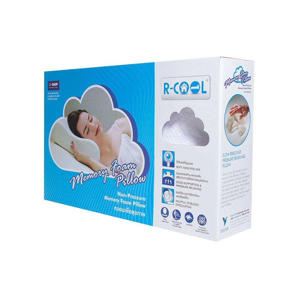 หมอนสุขภาพ เมมโมรี่โฟม R-COOL CURVE L 56x35x12 ซม. สีขาว