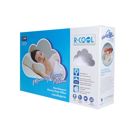 หมอนสุขภาพ เมมโมรี่โฟม R-COOL CURVE L 56x35x12 ซม. สีขาว_1