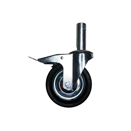 ลูกล้อยางนั่งร้าน BIH เพลาหมุน มีเบรก ล็อก 2 ชั้น 6 นิ้ว สีดำ