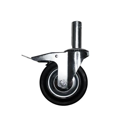 ลูกล้อยางนั่งร้าน BIH เพลาหมุน มีเบรก ล็อก 2 ชั้น 8 นิ้ว สีดำ_0