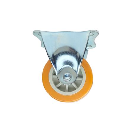 ลูกล้อโพลียูรีเทน BIH แป้นตาย ไม่มีเบรก 2นิ้ว สีเหลือง