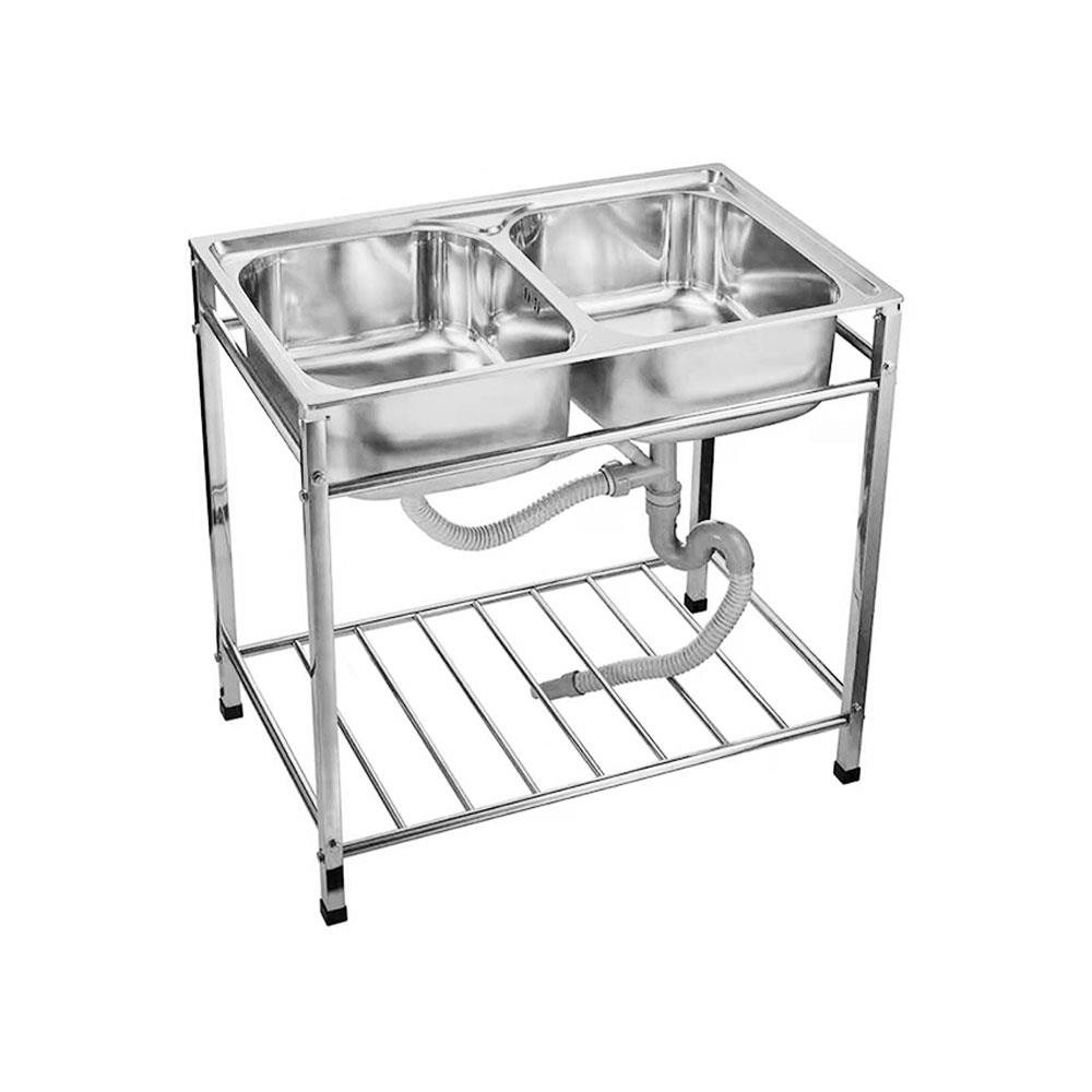 ซิงค์ขาตั้ง 2หลุม TECNOSTAR TT 8248 S สเตนเลส