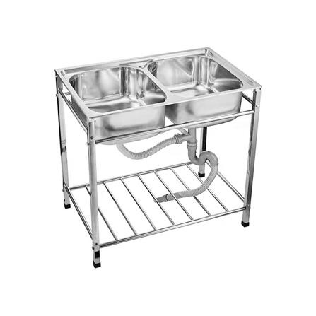 ซิงค์ขาตั้ง 2หลุม TECNOSTAR TT 8248 S สเตนเลส_0