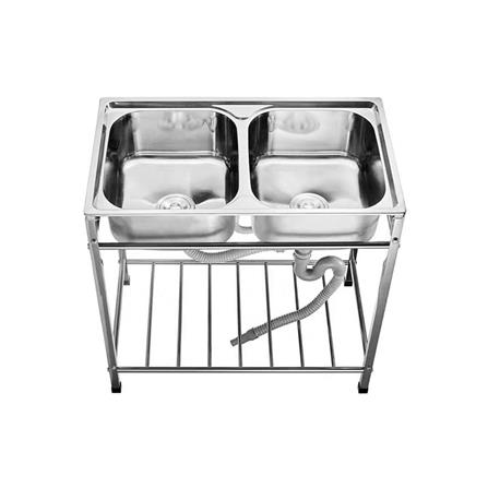 ซิงค์ขาตั้ง 2หลุม TECNOSTAR TT 8248 S สเตนเลส_1