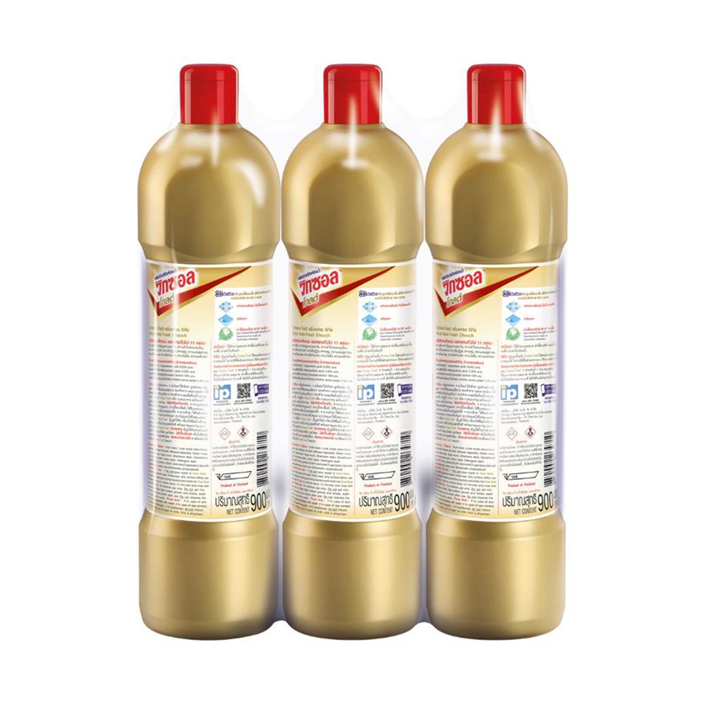 น้ำยาทำความสะอาดห้องน้ำ VIXOL 900 มล. ทอง แพ็ก 3 ชิ้น