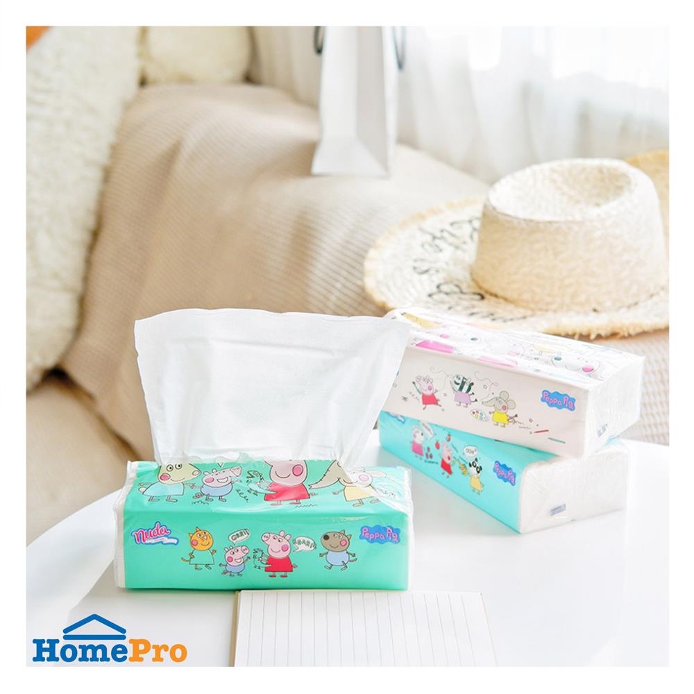 กระดาษเช็ดหน้า NUDA PEPPA PIG 120 แผ่น แพ็ก 3+1