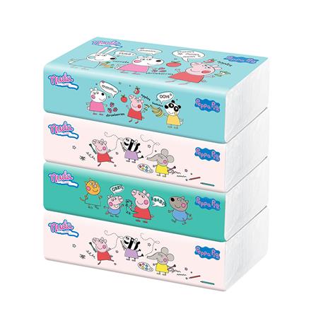 กระดาษเช็ดหน้า NUDA PEPPA PIG 120 แผ่น แพ็ก 3+1_0