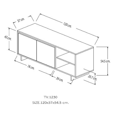 ตู้วางทีวี INHOME TV1230 R-MB 120 ซม. สีโรมา/มาร์เบิ้ล_6