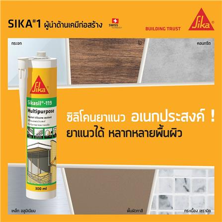 ซิลิโคนยาแนวอเนกประสงค์ SIKA SIKASIL-119 300 มล. สีใส_1