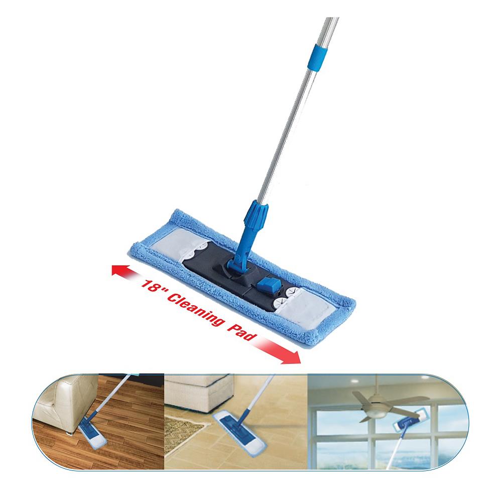 ไม้ม็อบไมโครไฟเบอร์ดันฝุ่น POLY-BRITE 5.5 นิ้ว สีฟ้า