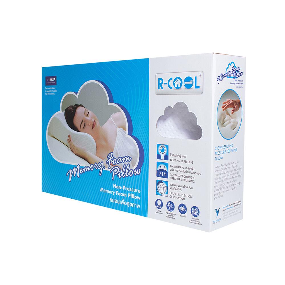 หมอนสุขภาพ เมมโมรี่โฟม R-COOL MEMORY FOAM BUTTERFLY M 54x32x12 ซม. สีขาว