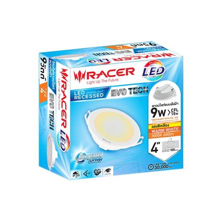 ดาวน์ไลท์ LED RACER EVO TECH 4 นิ้ว 9 วัตต์ WARM WHITE สีขาว_3