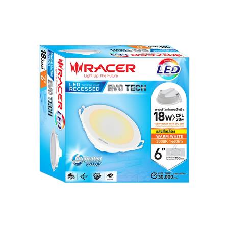 ดาวน์ไลท์ LED RACER EVO TECH 6 นิ้ว 18 วัตต์ WARM WHITE สีขาว_3