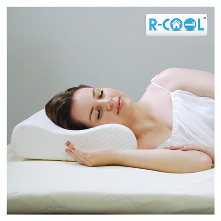 หมอนสุขภาพ เมมโมรี่โฟม R-COOL MEMORY FOAM CURVE M 56x31x10 ซม. สีขาว_3