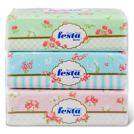 กระดาษเช็ดหน้าซอฟแพ็ค เฟสต้า 150 แผ่น แพ็ค 3