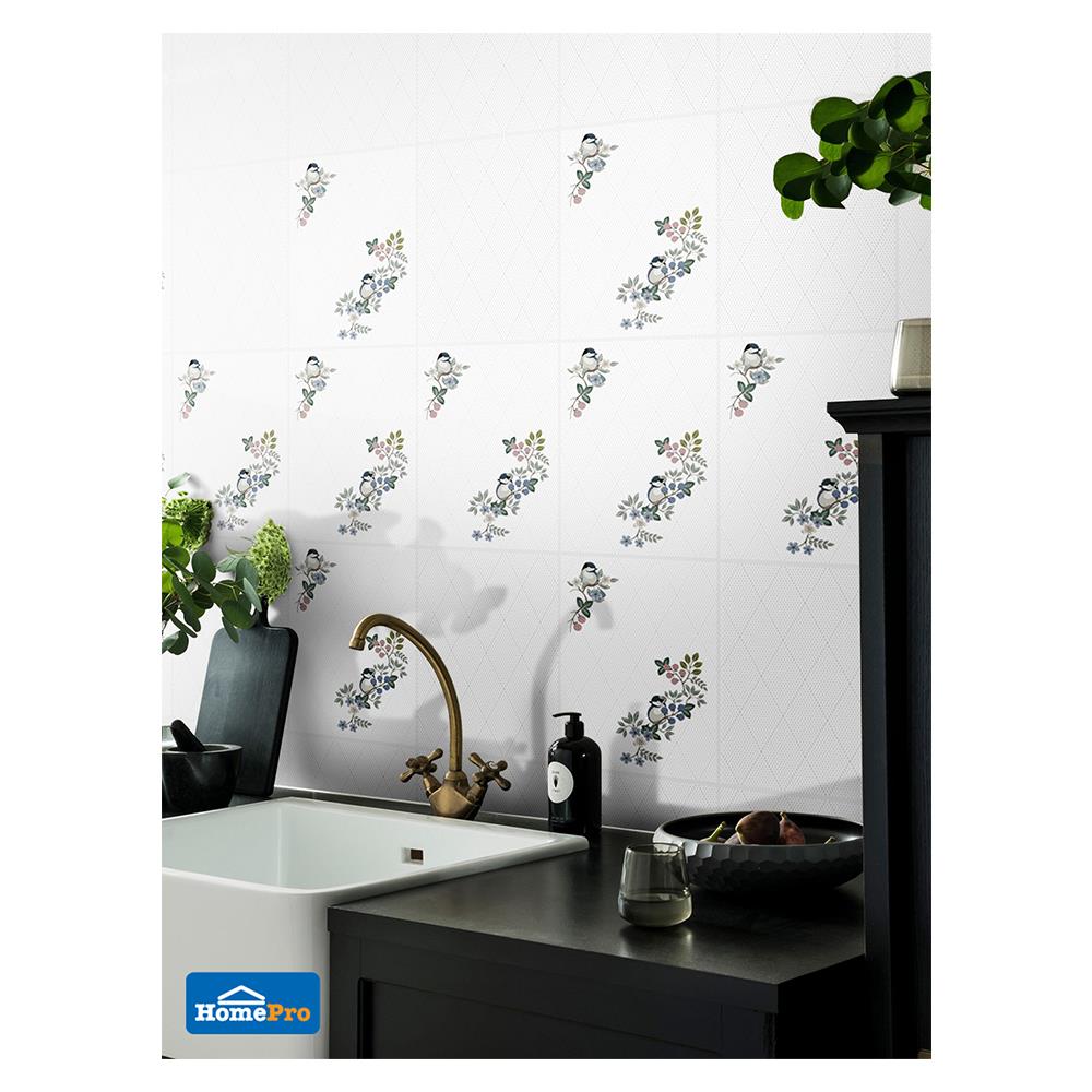 กระเบื้องผนัง 8x10 นิ้ว DURAGRES ฟลาววี่ เทา 1M2