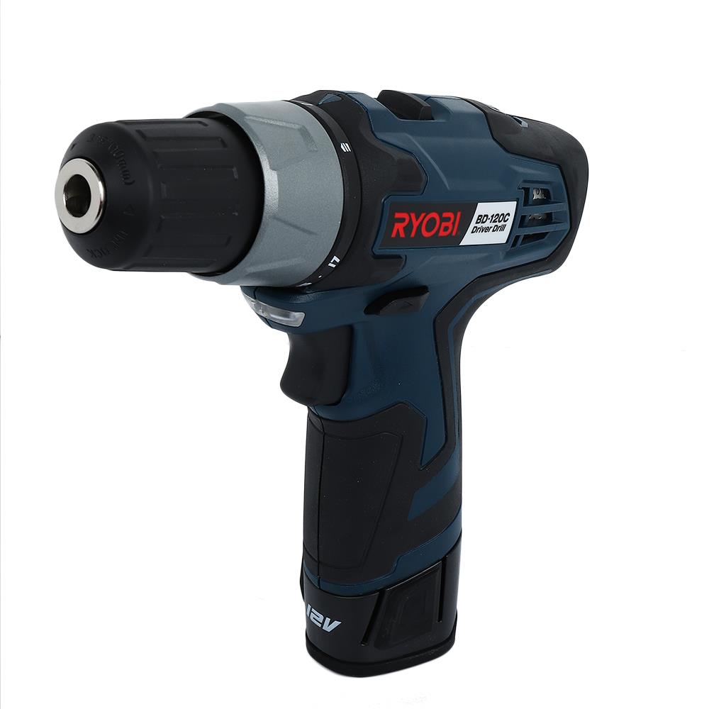 สว่านไร้สาย (พร้อมแบตเตอรี่) RYOBI BD-120C2B 12 โวลต์