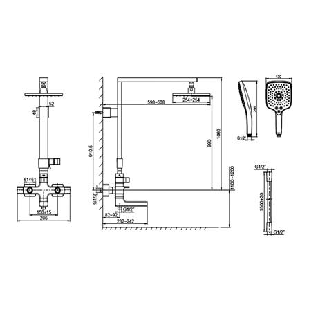 ฝักบัว RAIN SHOWER KOHLER K-45372X-C4-CP_1