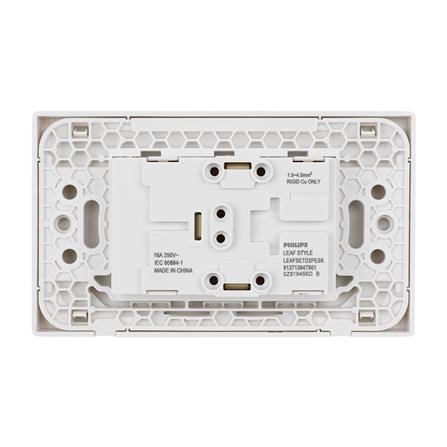 ชุดเต้ารับคู่ 3 ขากลม PHILIPS LEAF สีขาว_1