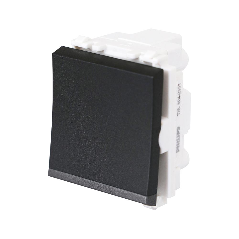 สวิตช์ 1 ทาง PHILIPS LEAF ขนาด 1.5 ช่อง สีดำ