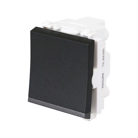 สวิตช์ 1 ทาง PHILIPS LEAF ขนาด 1.5 ช่อง สีดำ_1