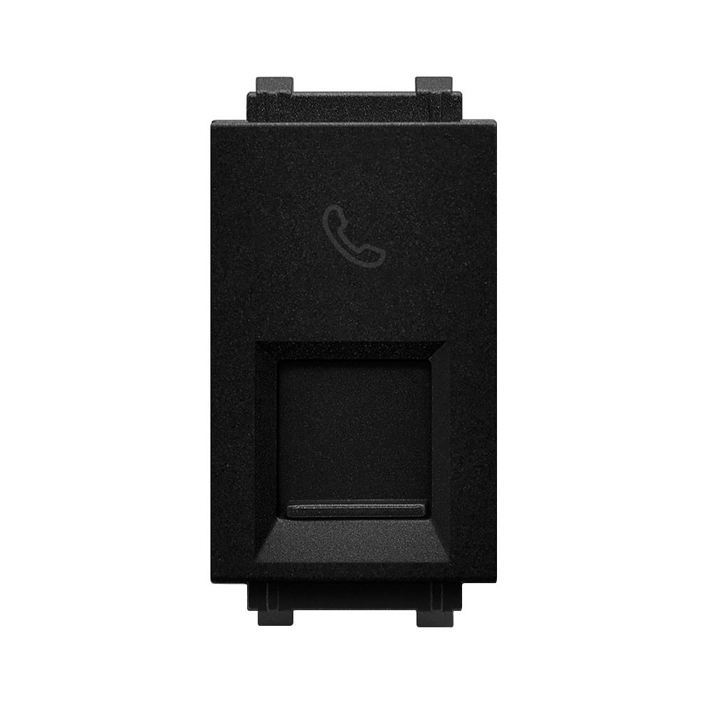 เต้ารับโทรศัพท์ PHILIPS 6P/4C LEAF1M TEL RJ11 สีดำ