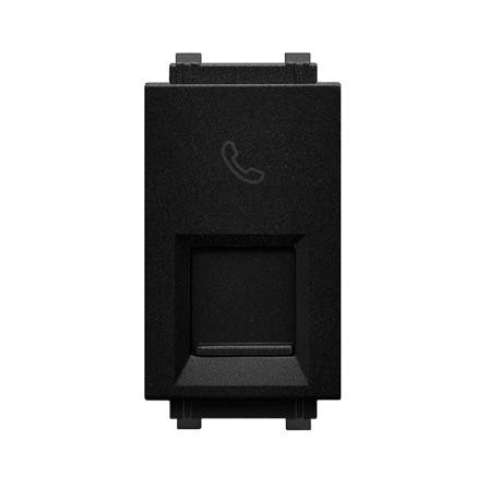 เต้ารับโทรศัพท์ PHILIPS 6P/4C LEAF1M TEL RJ11 สีดำ