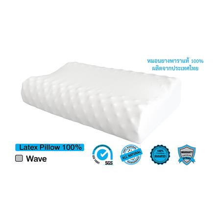 หมอนสุขภาพ ยางพารา R-SIMPLE WAVE 14.5x23.5 นิ้ว สีขาว_1