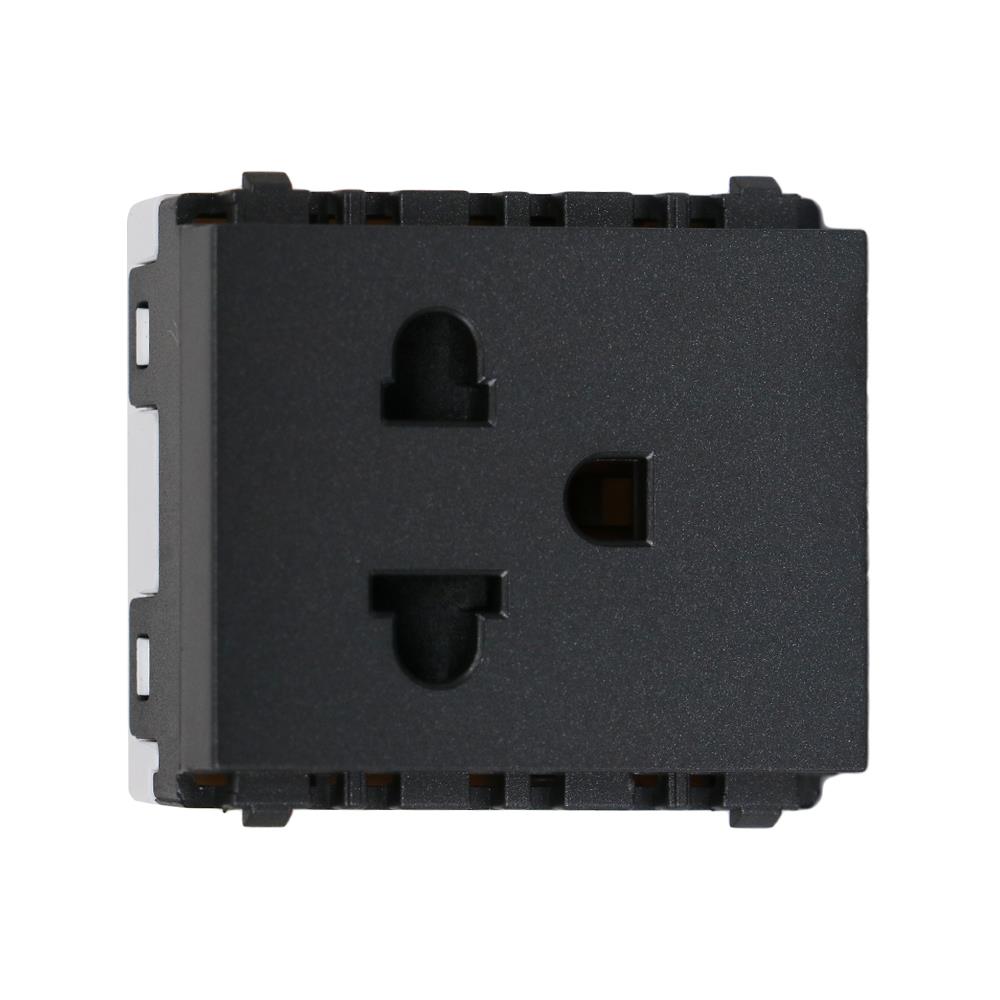 เต้ารับเดี่ยว 3 ขา มีม่านนิรภัย PHILIPS LEAF สีดำ