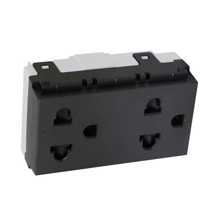 เต้ารับคู่ 3 ขา มีม่านนิรภัย LEAF PHILIPS สีดำ_1