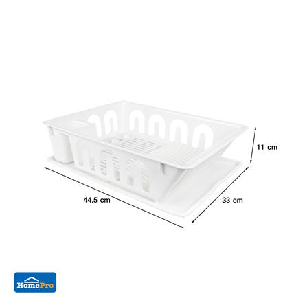 ชั้นคว่ำจานพลาสติกมีถาดรองรุ่น KECH EASY_6