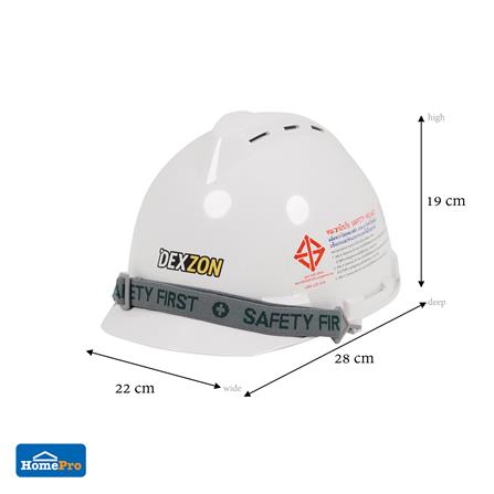 หมวกนิรภัยพลาสติก ABS มาตรฐานมอก. DEXZON 2331 สีขาว_3