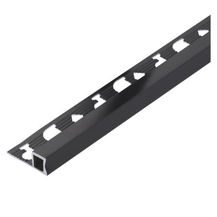 คิ้วอะลูมิเนียมมุมเหลี่ยม DP 9 มม. 2 ม. สีดำไฮกลอส